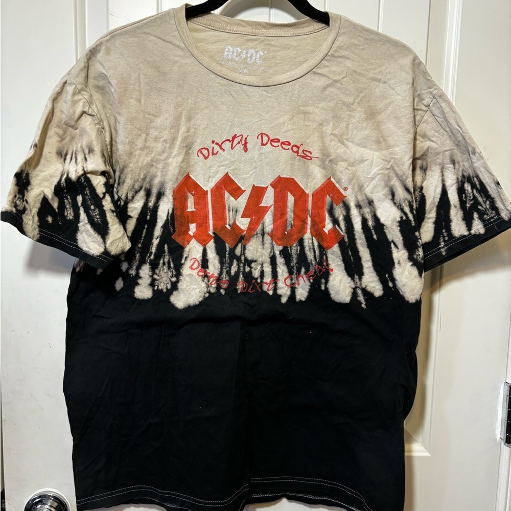 AC DC Rock Band Dirty Deeds Done Dirt Cheap Cotton T Shirt Mens Size Medium G1
